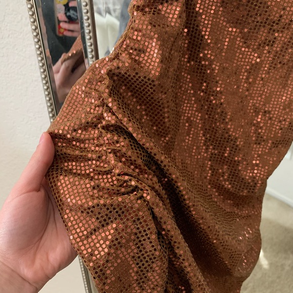 NWT URBAN OUTFITTERS Brown Sequins Mini Dress - Picture 6 of 8